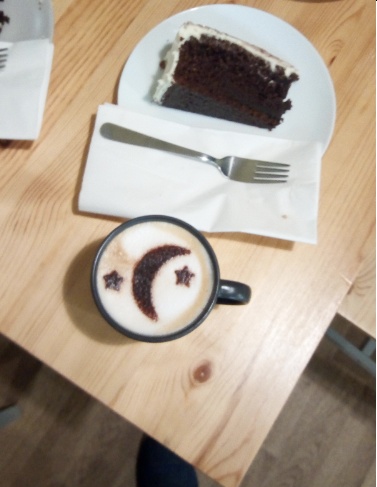 Did a Stargazing Live event at the <a href="/wallgardenshop/">The Walled Garden Shop & Café</a> Little Plumstead and have been asked back to do another! I hope they serve their fabulous coffee like this again! <a href="/shaunreylec/">shaun reynolds</a> sold a calendar too!