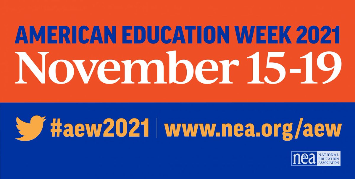 It’s American Education Week, an opportunity to celebrate public education and the work that teachers, administrators, and support professionals do to educate and support students. Thank you, educators! #AEW2021 <a href="/neatoday/">NEA</a>