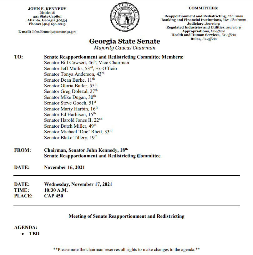 MayaTPrabhu's tweet photo. 👀👀👀
Just added to the list of committee meetings on the schedule for tomorrow...
#gapol #mapwatch https://t.co/LpniNKijZC
