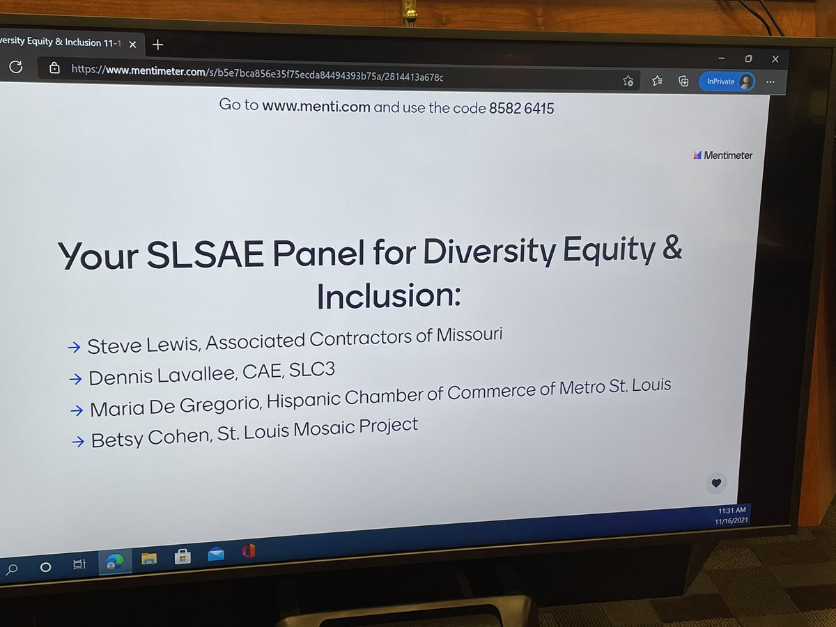 BetsyHCohen's tweet photo. At the St. Louis Society of Association Executives talking DEI @STLMosaic @STLPartnership @WTCSTL @HCCMetroSTL https://t.co/rfNnzMYJSV