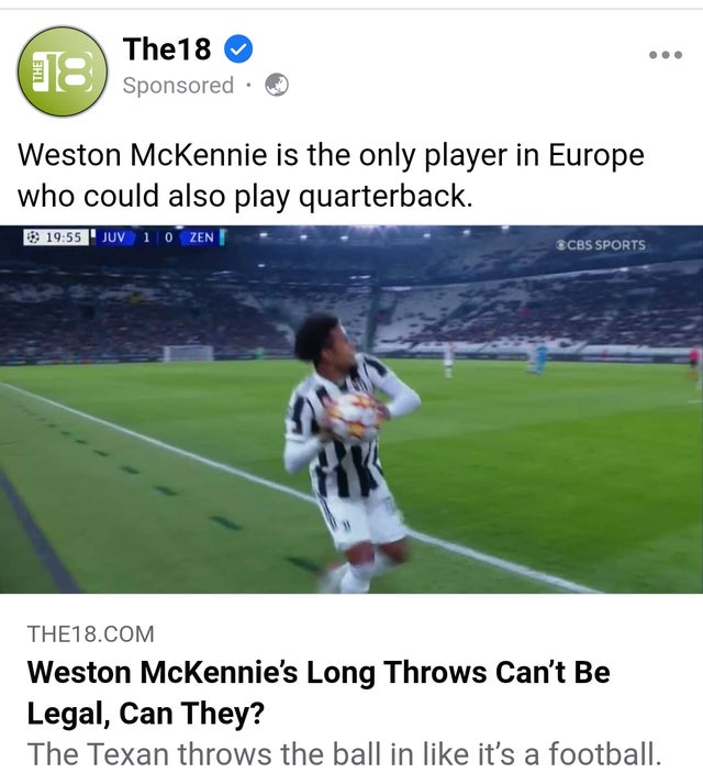 TrollFootball's tweet photo. "throws the ball in like it's a football" - Well yea, it is football. https://t.co/X5sPbE2kO6