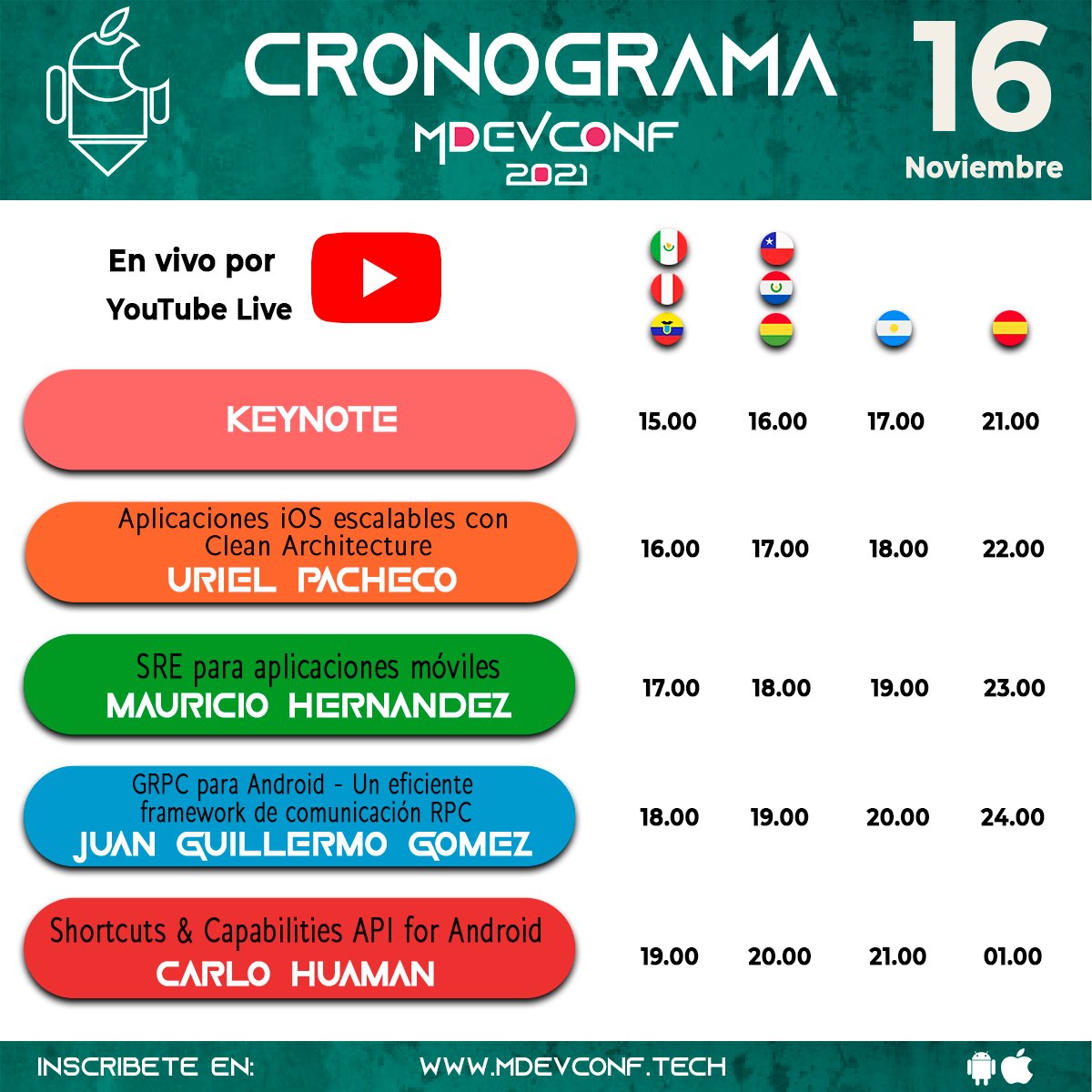 mDevConfBO's tweet photo. Por fin llegó el día! Hoy inicia el #mDevConf2021! No te lo puedes perder 🔥🤩
Sigue el live desde el siguiente link: https://t.co/VRIz8ptcgv
#mDevConf2021 #mDevConf https://t.co/mVB6U3dlX4