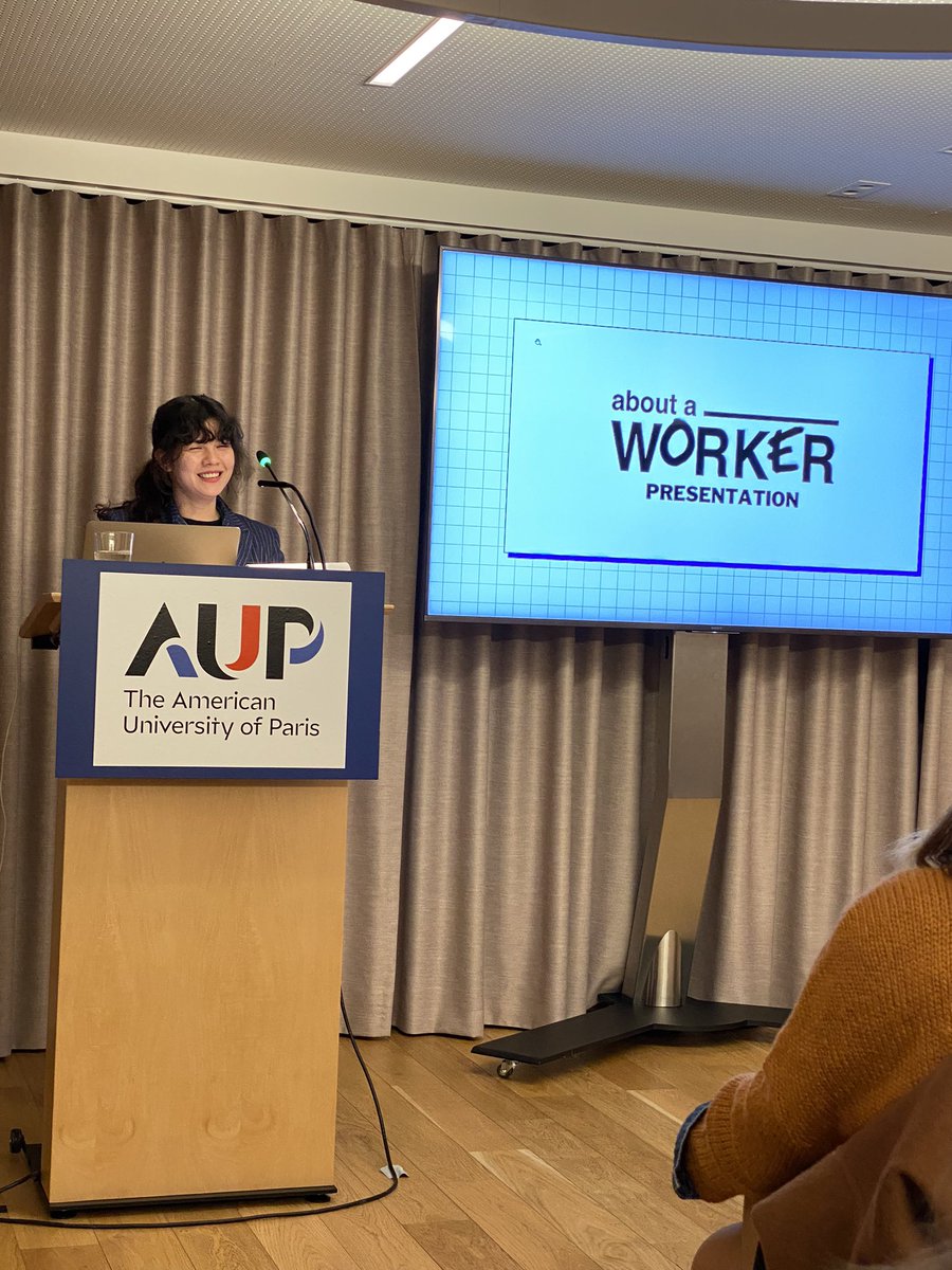 histoiresdemode's tweet photo. Now at @AUParis, Kim Hou from @ABOUTAWORKER gives à talk about the « Power of Inclusivity and Self-Expression in the Fashion Industry. » https://t.co/k1GKILVcaK