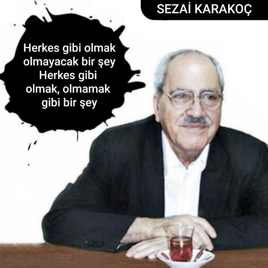metinustundag's tweet photo. Herkes gibi olmak
olmayacak bir şey
Herkes gibi olmak
olmamak gibi bir şey
#SezaiKarakoç #metüst https://t.co/nfKVg5q9CZ