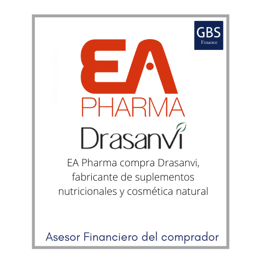GBS_Finance's tweet photo. GBS asesora a EA Pharma en la compra de Drasanvi, fabricante de suplementos nutricionales y cosmética natural
#M&amp;A #Investments bankers #Finance #Closing 
https://t.co/oiIbkvNjzu https://t.co/i1aIHuS6q1