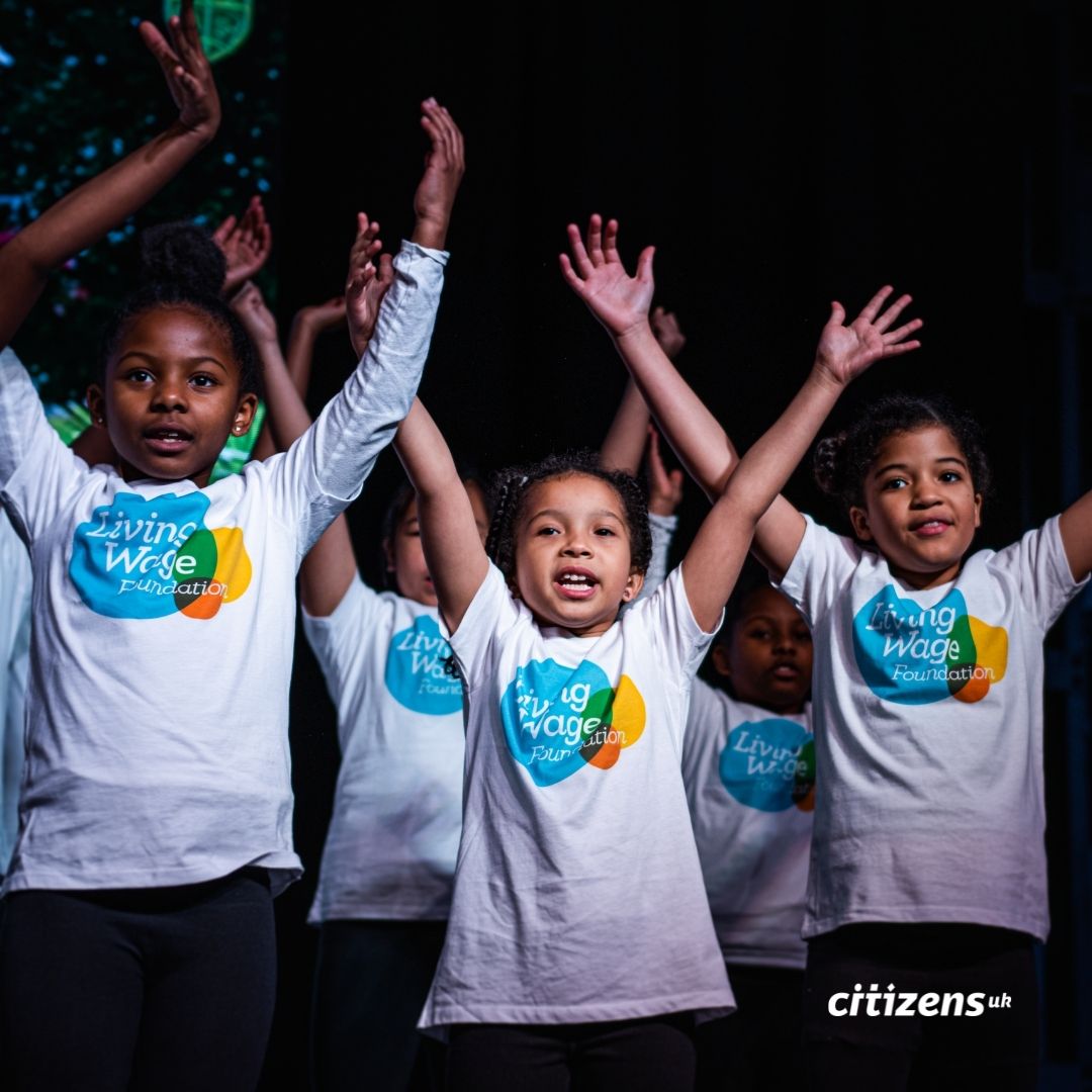 CitizensUK's tweet photo. Kicked off #LivingWageWeek at the London Living Wage launch event, hearing from @MayorOfLDN and the fantastic pupils at @StAntsE7 Primary who performed their new #LivingWage song, 'Celebrate'.📣🎵 

#CommunityOrganising #newham #eastlondon #school https://t.co/Zp4vmV5xa7