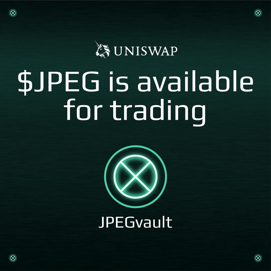JPEGvaultDAO's tweet photo. You can now buy $JPEG on Uniswap ! Link is in our bio 😍 

The whole team is so pumped, let's buy some great #NFTs together https://t.co/3sDl1sz1JL