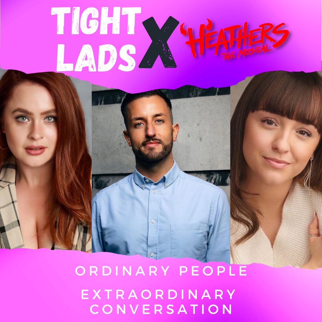 On tomorrow’s episode of the Tight Lads podcast, we welcome the incredible <a href="/MayTether/">May Tether</a>, @PaulTaylorMills and <a href="/rebecca_wickes/">Rebecca Wickes</a> where we talk all things HEATHERS!

Available tomorrow at 10AM on all streaming platforms⚡️
<a href="/HeathersMusical/">Heathers the Musical</a> #heathersthemusical