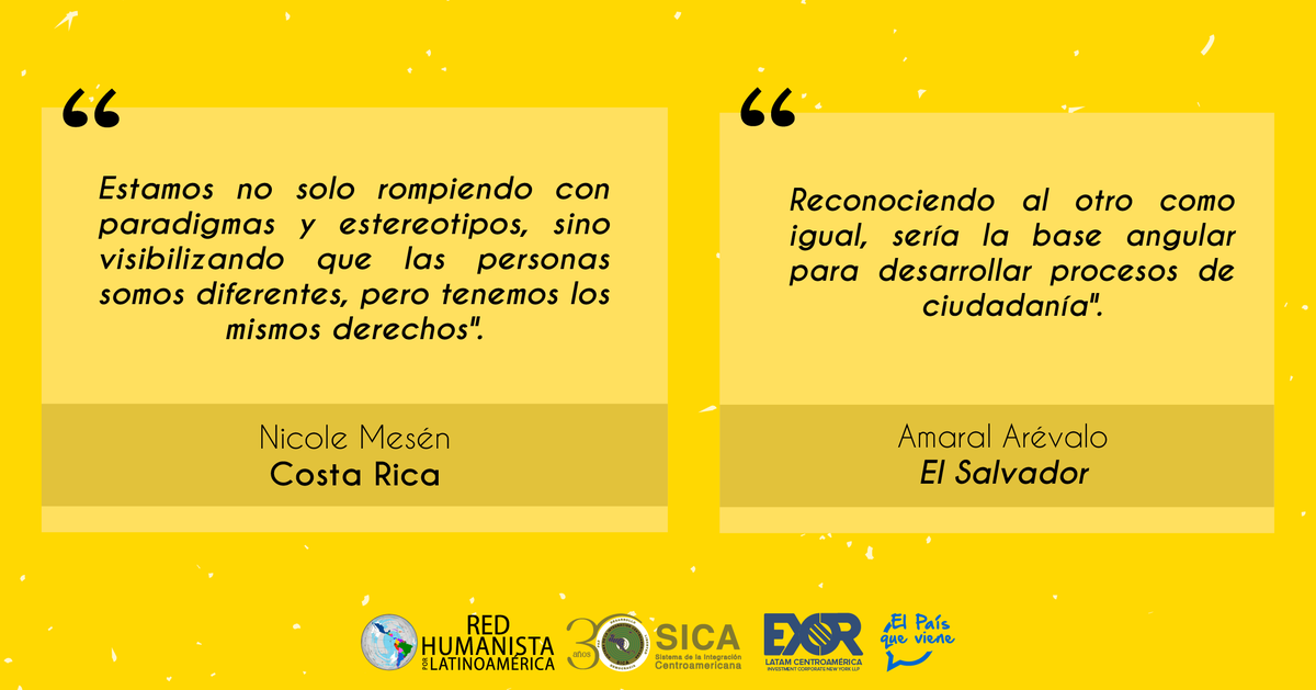 ElPaisQueViene's tweet photo. En el Día Internacional de la Tolerancia que invita a la comprensión mutua entre las culturas y los pueblos. Recordamos algunas frases de coautores de #LaRegiónQueViene jóvenes que apuestan por el respeto y la inclusión #Libro #Centroamérica https://t.co/R9ed073Dwy