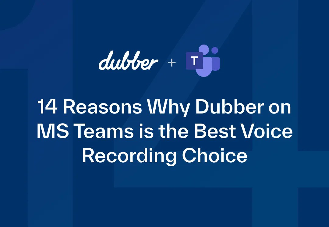 dubberapp's tweet photo. #MSTeams is a powerhouse #UC solution. But if you want #VoiceIntelligence? Dubber is the only choice. Here’s 14 reasons why we conquer the competition. https://t.co/JBMuVkyQ99 https://t.co/ITtNibl2lj