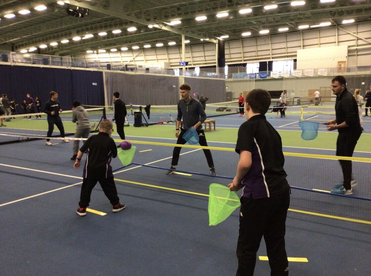 RumworthPE's tweet photo. Fantastic morning for KS3 learning new tennis skills with @wedotennisuk at @BoltonArena. Massive privilege and honour to bump into @HeatherWatson92. Thank you to all from Rumworth, some extremely excited pupils and staff! https://t.co/ZGeb86X56w