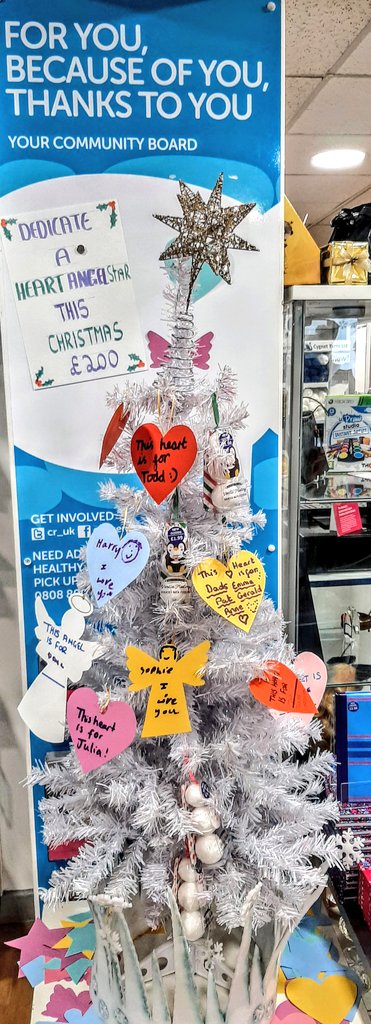 DEDICATE A HEART ,ANGEL ,OR STAR THIS CHRISTMAS £2.00 A DEDICATION ........... #CRUKSHOPS #HARROGATE #CHARITY #SENCONDHAND