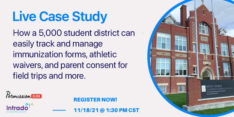 Permission Click (@permissionclick) on Twitter photo We are hosting a live case study with <a href="/schoolmessenger/">SchoolMessenger</a> | Hear from a 5,000 student district how to easily track and manage immunization forms, athletic waivers, parent consent for field trips and more | Register Now ๐ bit.ly/3Ds8Z4z #edtech We are hosting a live case study with <a href="/schoolmessenger/">SchoolMessenger</a> | Hear from a 5,000 student district how to easily track and manage immunization forms, athletic waivers, parent consent for field trips and more | Register Now ๐ bit.ly/3Ds8Z4z #edtech