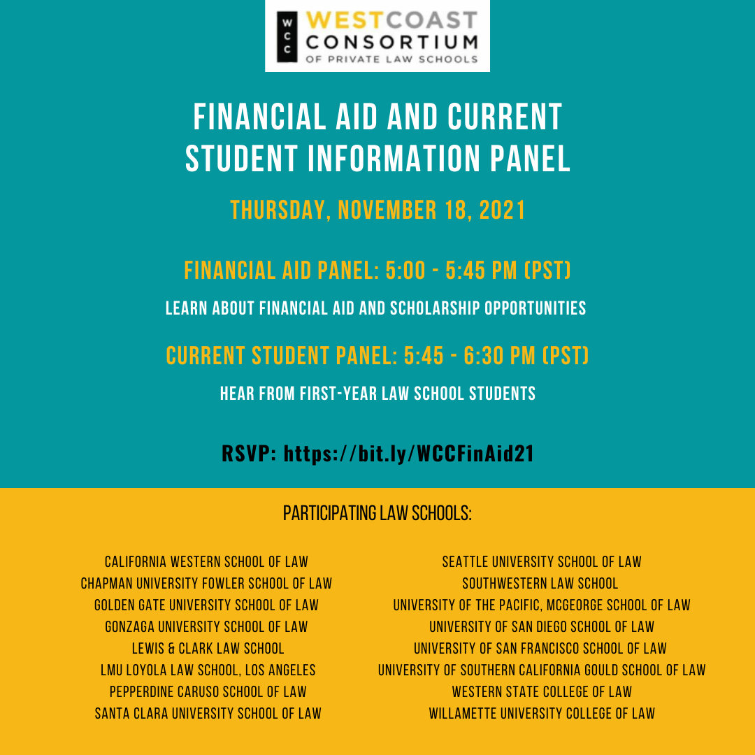 McGeorgeLaw's tweet photo. Join us this Thursday, November 18th from 5:00-6:30 PM PT to learn about financial aid & scholarship opportunities and hear from first-year law school students.
Register now: https://t.co/8c1mW07HqN
#experiencemcgeorge #choosemcgeorge #incoming1L #futurelawyer #futurejd #law https://t.co/rcTD1MuwLd