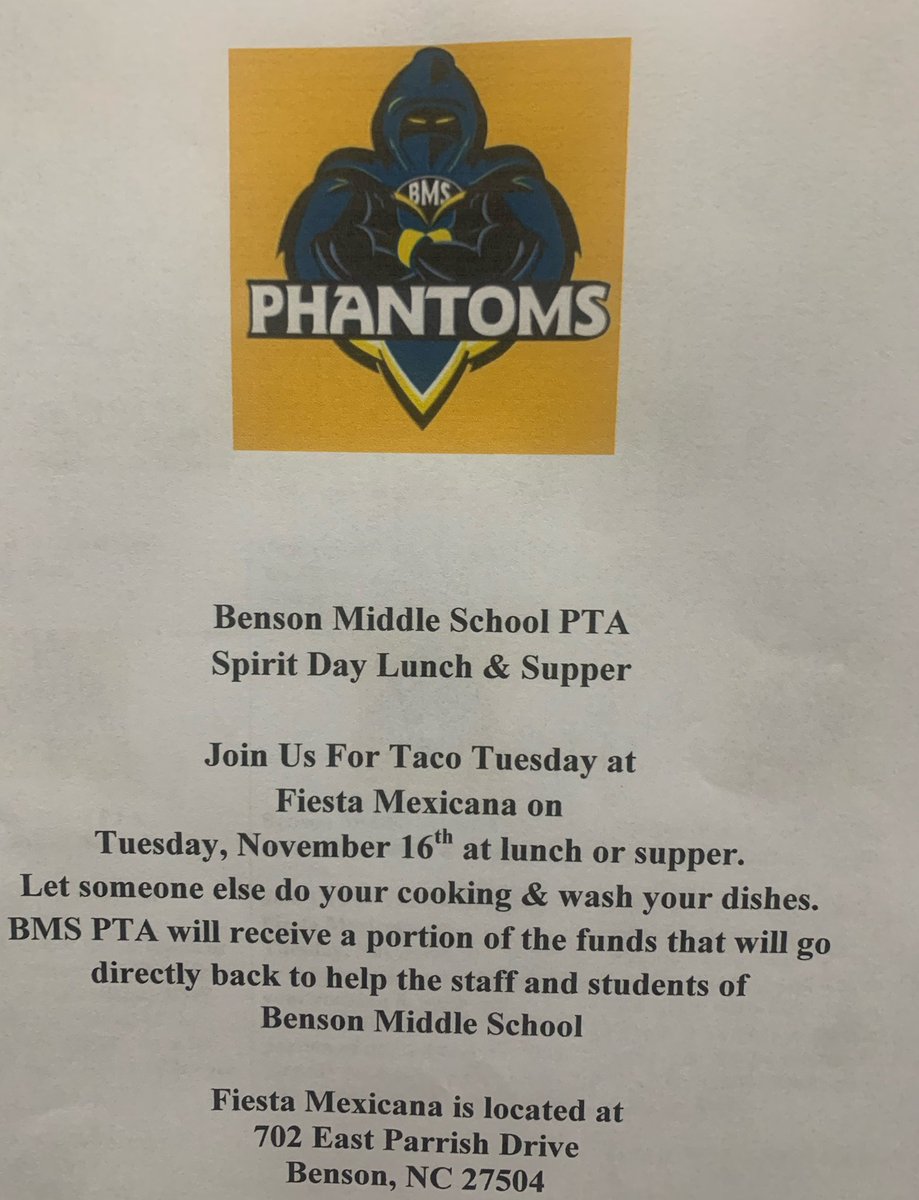 Benson Middle School PTA tweet media