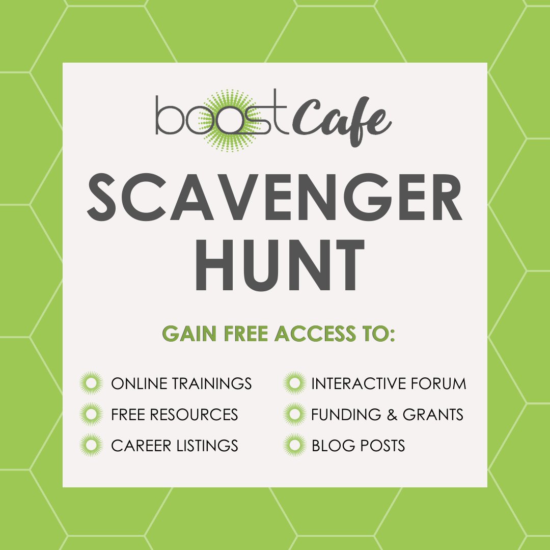 TEAMBOOST's tweet photo. Looking for FREE resources to use in your programs, career opportunities, funding & networking with like-minded educators in the field? Join us for our #BOOSTCafe Orientation & Scavenger Hunt #BOOSTtraining on Nov 19 at 10:00AM PST. Register today! https://t.co/hdStgcyZwA https://t.co/yBk5KwJECs