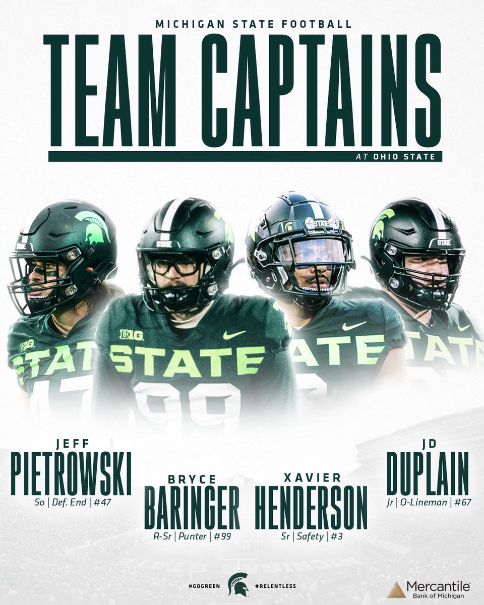 MSU_Football's tweet photo. Week 1️⃣2️⃣ Captains #GoGreen https://t.co/BFxHndX4ZO