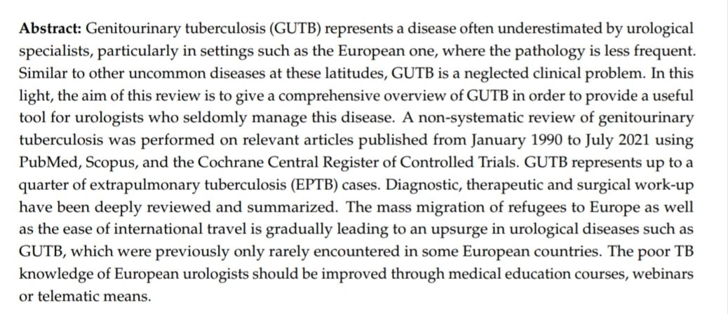 ManticaGu's tweet photo. Here our comprehensive review on etiology, pathogenesis, diagnosis, management and follow up of #GUTB. A often neglected diseases by European urologists. #urosome #urology @RiccardiNiccolo @Ambrosini_F @Chico_Vec @GBonkat @riccabar1 https://t.co/JTEOD2YMpY