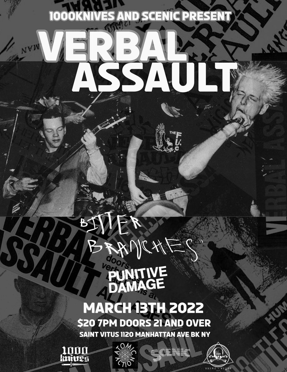 rich_hall's tweet photo. @1000knivesinc  and @ScenicNYC  present 
VERBAL ASSAULT 
BITTER BRANCHES 
PUNITIVE DAMAGE 
@saintvitusbar 
Tix-> https://t.co/TON6nziMDF https://t.co/LLMB9p2eG5