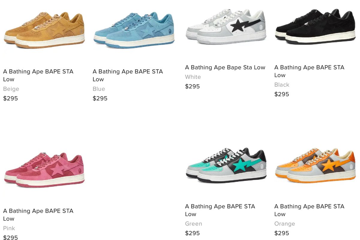 snkr_twitr's tweet photo. EASY COP on Endclothing 

BAPE STA Low https://t.co/Ob2Sl7kU6h

BAPE SK8 Sta https://t.co/51HybjEDJV

#AD https://t.co/r4AoVzSwxu