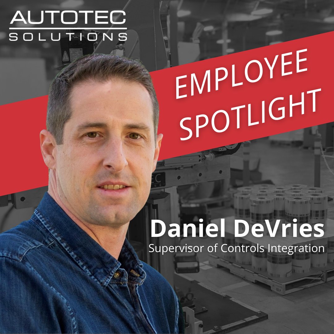 AutotecEngineer's tweet photo. Our Employee Spotlight is Daniel DeVries! Daniel serves as Supervisor of Controls Integration and has been with us for a little over a year.
#AutotecSolutions #materialhandling #production #engineering #employeespotlight https://t.co/TQuMJV8mwG