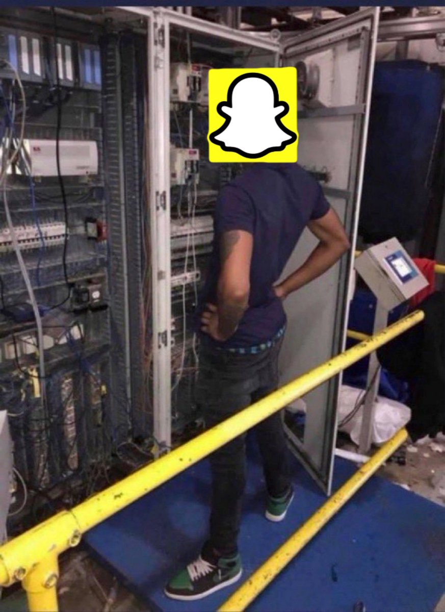 Curvytaurus1's tweet photo. Ppl at Snap Inc tryna get the app working again with problem after problem 
#Snapchat
#snapchatdown https://t.co/UF22S6VHWH