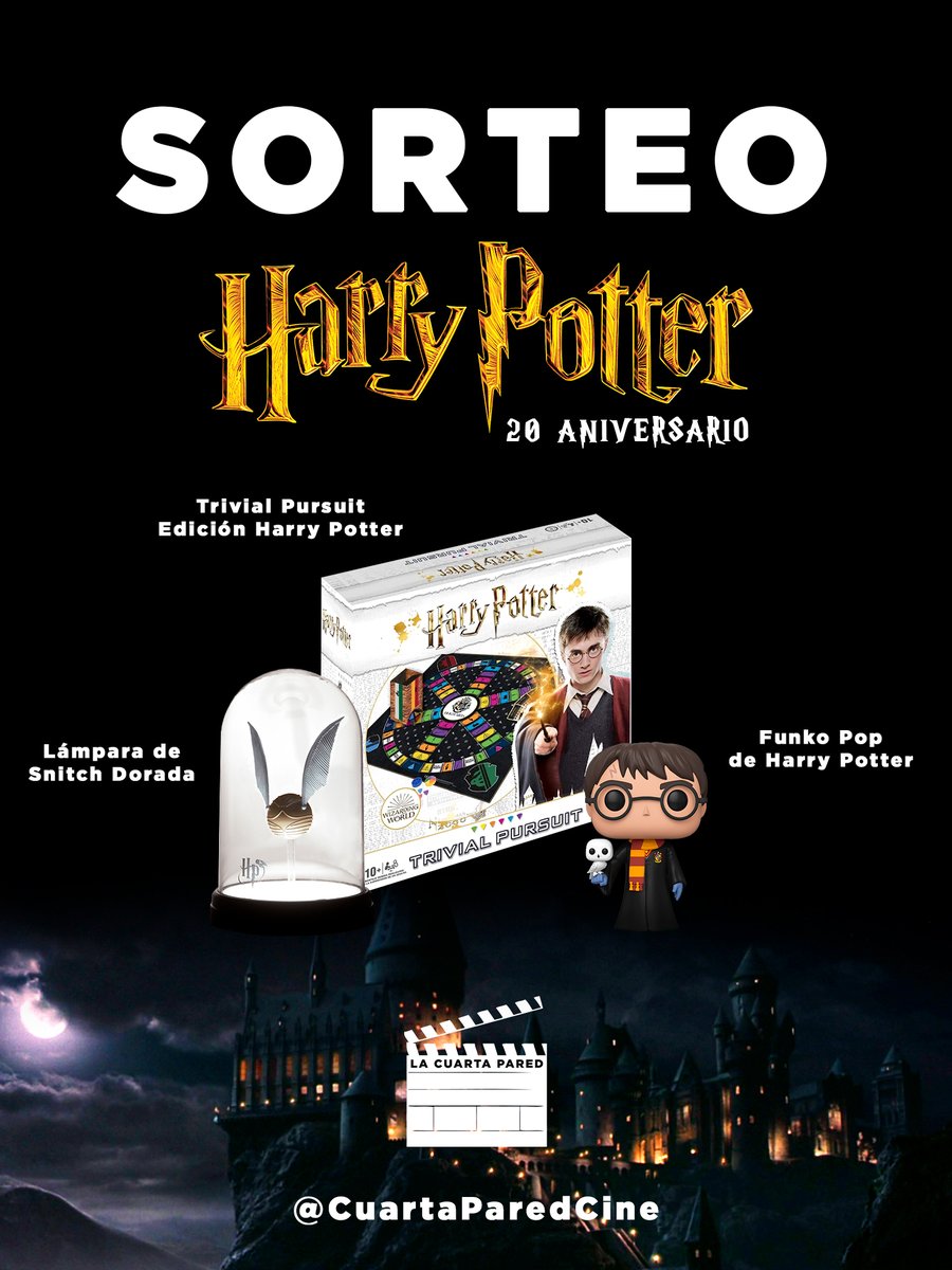 #SORTEO de un pack de #HarryPotter con motivo del 20 aniversario del estreno de Harry Potter y la piedra filosofal.

Para participar:

1️⃣ Sigue a <a href="/CuartaParedCine/">la cuarta pared</a>.
2️⃣ Haz RT a este tweet.

Ganador/a el 30/11/21. ¡Mucha suerte!

ℹ️ Solo válido para España peninsular.
