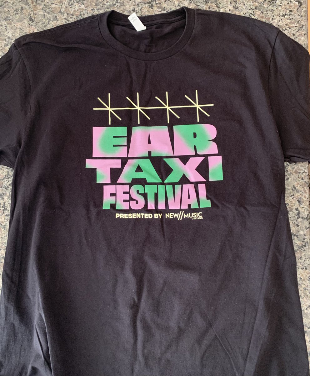 Missed out on festival merch? Ear Taxi Festival 2021 t-shirts are still available! $15 for one and $25 for two (includes domestic shipping). Sizes S, L, XL, XXL available. Email us at EarTaxiFestival@newmusicchicago.org to order.