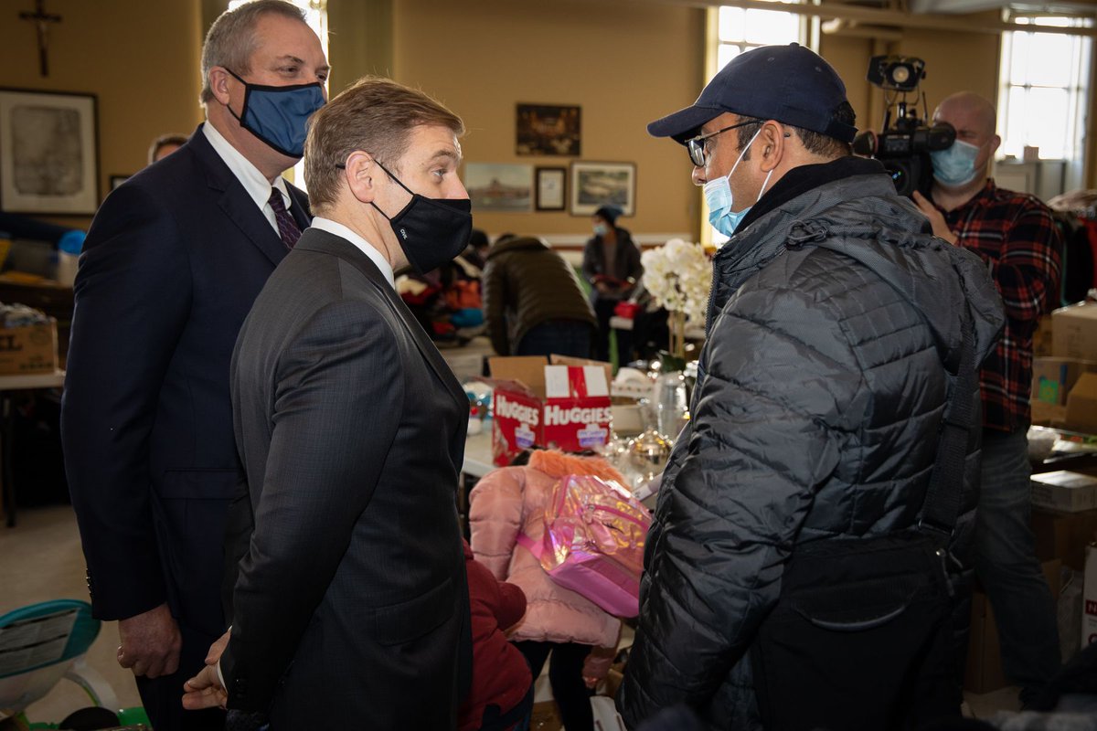 FureyAndrew's tweet photo. I was humbled to join Min. @Gerry_Byrne and @ANC_of_NL to officially welcome 157 Afghani newcomers to Newfoundland and Labrador, surrounded by just a fraction of the donations our community provided. Our province’s generosity is a source of pride.

We’re honoured you’re here. https://t.co/iUmCX6YPWX