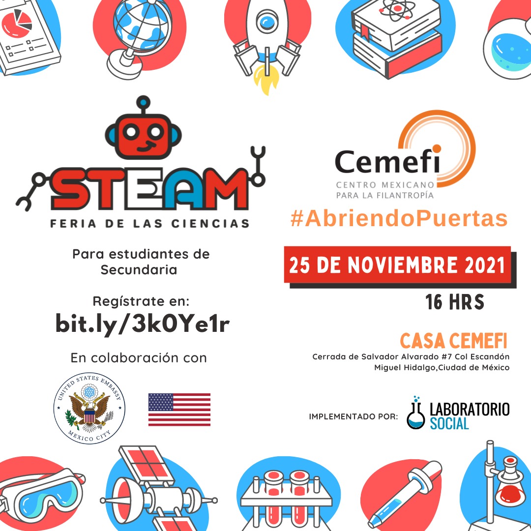 educacion_red's tweet photo. ¿Eres estudiante de secundaria y te interesa la ciencia, ingeniería, matemáticas y/o arte? 🔬🚀 ¡No te puedes perder la Feria de Ciencias #STEAM! Tendremos experimentos y actividades para aprender, así como increíbles premios.
Regístrate aquí: https://t.co/Us8tYBZ7Sn 👈 https://t.co/31STamahGY