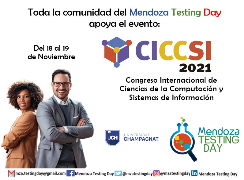 mzatestingday's tweet photo. Hola!!, seguimos apoyando a los eventos de Calidad de Software; Hoy el MTD  acompaña a la UCH en su Congreso anual "CICCSI 21"".🤗
👇que realizará su evento el próximo 18 y 19 de Noviembre.  📌
*
 😜Puedes encontrar toda la información en:  https://t.co/DSpQYALZ6S https://t.co/1GmUCx1Xqf