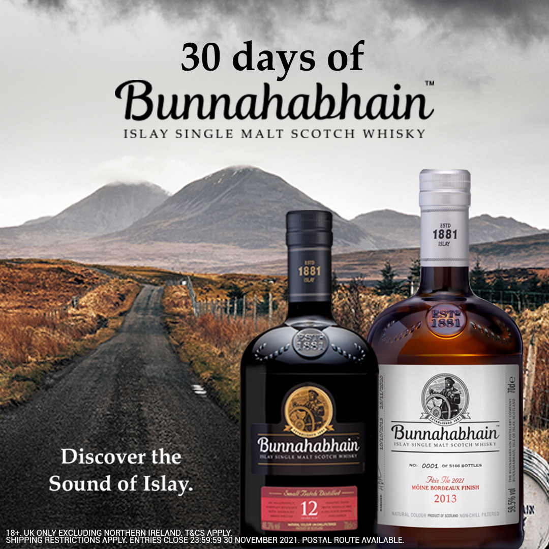 We're giving away a bottle of <a href="/Bunnahabhain/">Bunnahabhain Distillery</a> Fèis Ìle 2021: 2013 Mòine Bordeaux Finish every single day this month! To be in with a chance of winning one, simply purchase any bottle from the Bunnahabhain range and we'll enter you in the draw.

masterofmalt.com/blog/post/30-d…