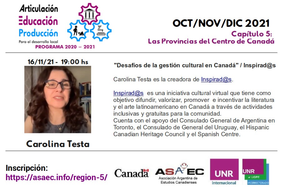 EmbCanArgentina's tweet photo. Si trabajás en el sector o te interesa la gestión cultural te recomendamos esta presentación que te propone la #ASAEC - Asociación Argentina de Estudios Canadienses 🇨🇦🇦🇷
Mirá toda la info 👇 https://t.co/kRaHF1Xejh
