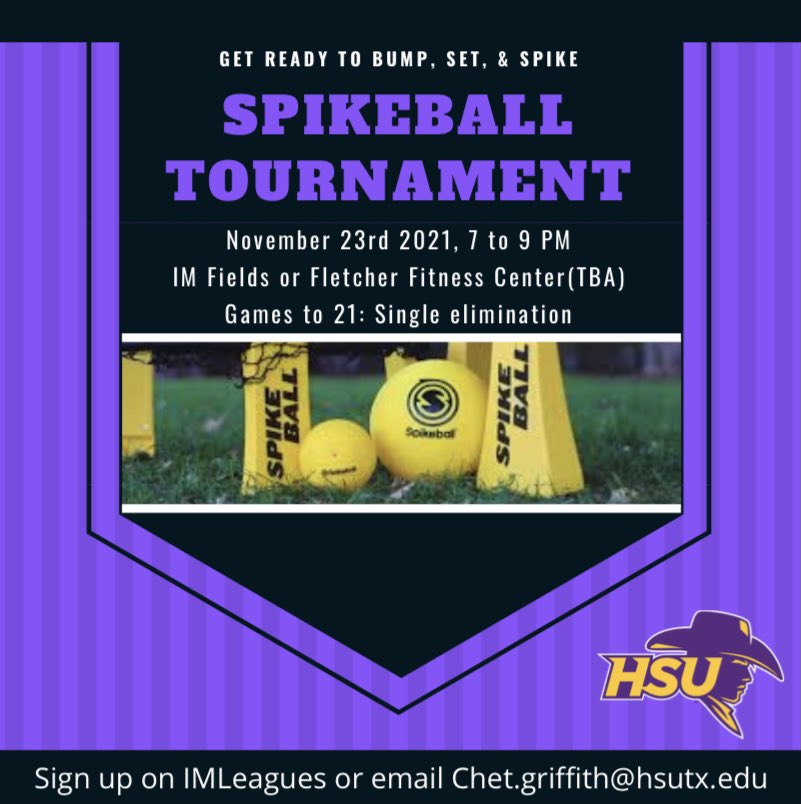 HSUTX_UREC's tweet photo. Last 2 IM Events of the Semester! Sign up to hold your spot! Tues Nov 23 is a Spikeball tournament and the week before finals will be a volleyball League! https://t.co/SSIS377qmB