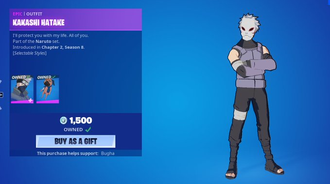 akaDauch's tweet photo. just used code @bugha in the item shop when buying the Naruto bundle and everyone else should too https://t.co/01ehCSCo1Q