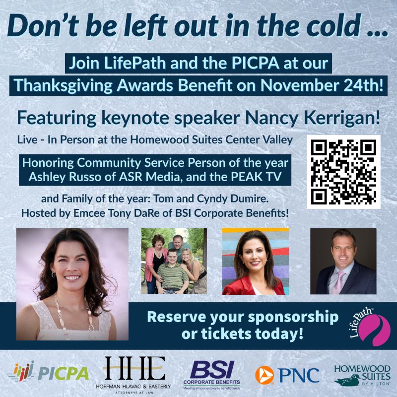 AshleySRusso's tweet photo. Join me in supporting an incredible organization that provides programs &amp; services to individuals with developmental disabilities at #LifePath &amp; @PaCPAs Thanksgiving Awards Benefit on November 24. 

More information &amp; registration: https://t.co/DuimQw0Iao ✨ https://t.co/Ka7KT3nWXX