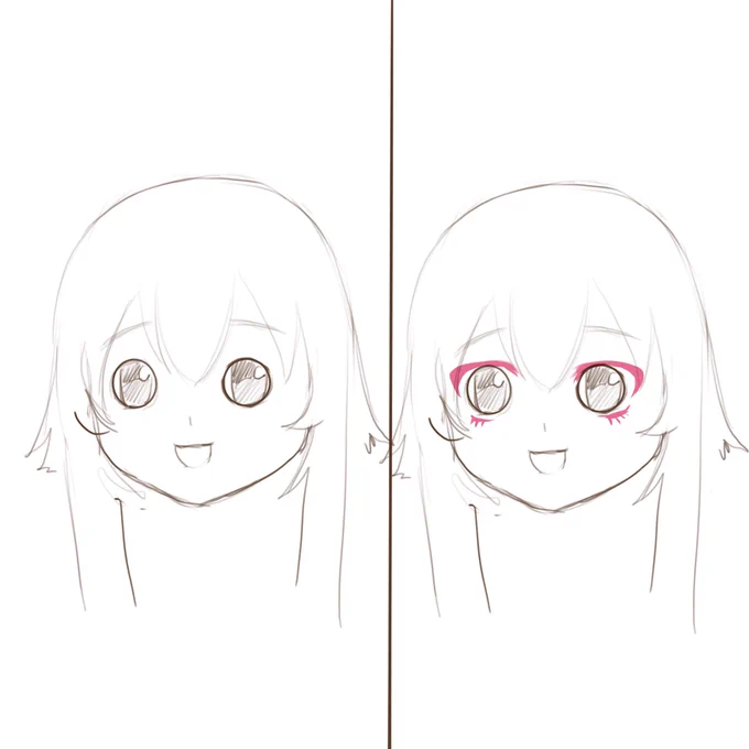 ドールメイクって元々のアイホール無視して大きめにアイライン描くみたいなとこあるじゃないですか。これリアルな人間に置き替えるとむっちゃシュールですよね。 