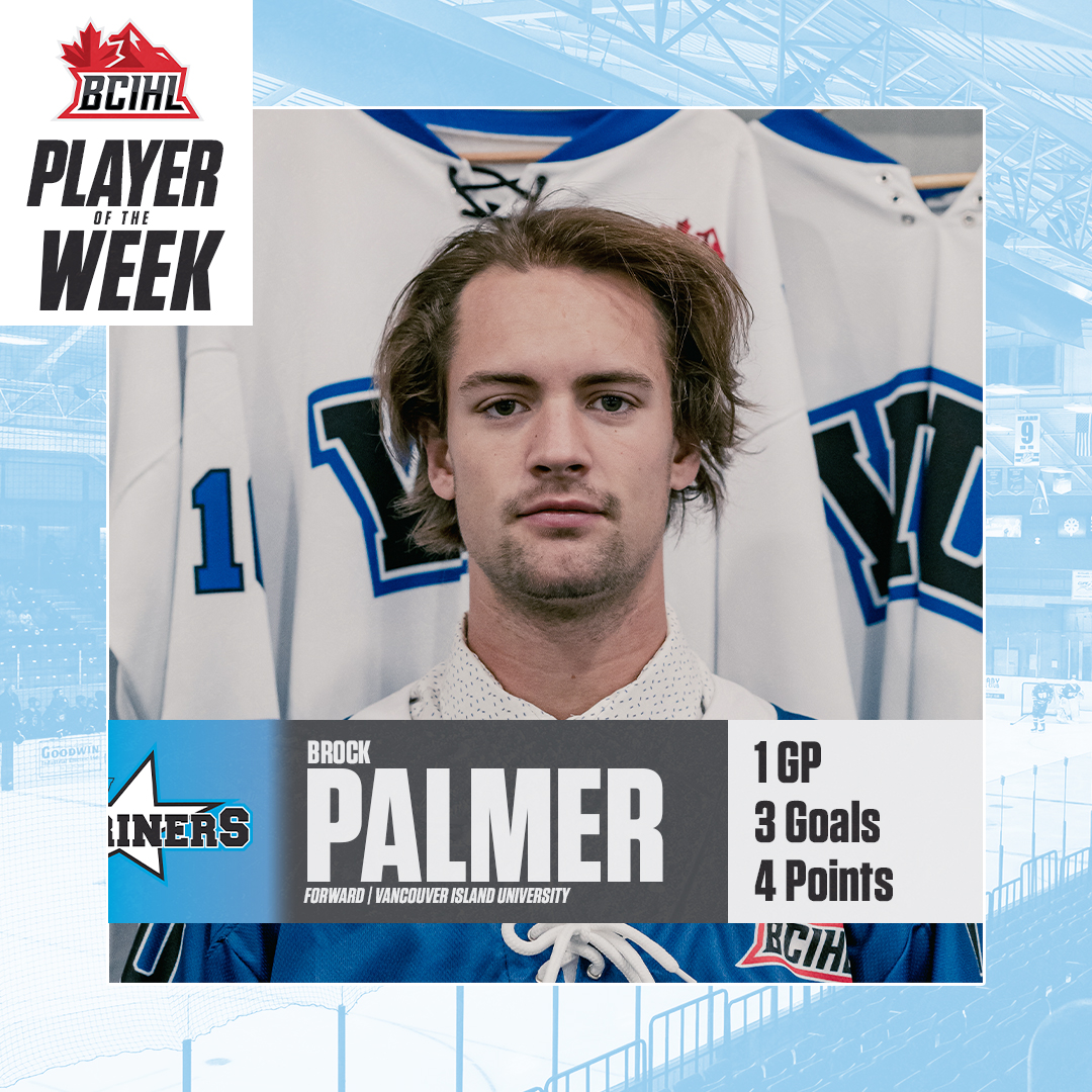 The BCIHL’s new scoring leader? A hat trick in last weekend’s win? That’s your BCIHL player of the week: Brock Palmer!

#BCIHL