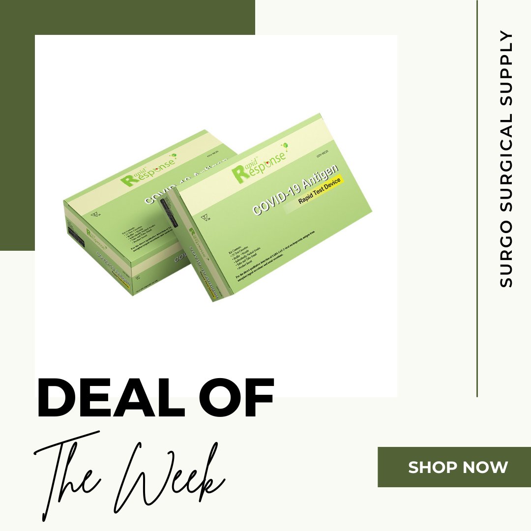 SurgoSurgical's tweet photo. For our Deal Of The Week, we are providing 13% off our Rapid Response COVID-19 Antigen Rapid Test Device. Don't miss the chance at getting this great deal! You can learn more at https://t.co/UBPdfIyc5N. #rapidresponse #antigentest #rapidtestkit #medicalsupplies https://t.co/bUWOGpEGCq