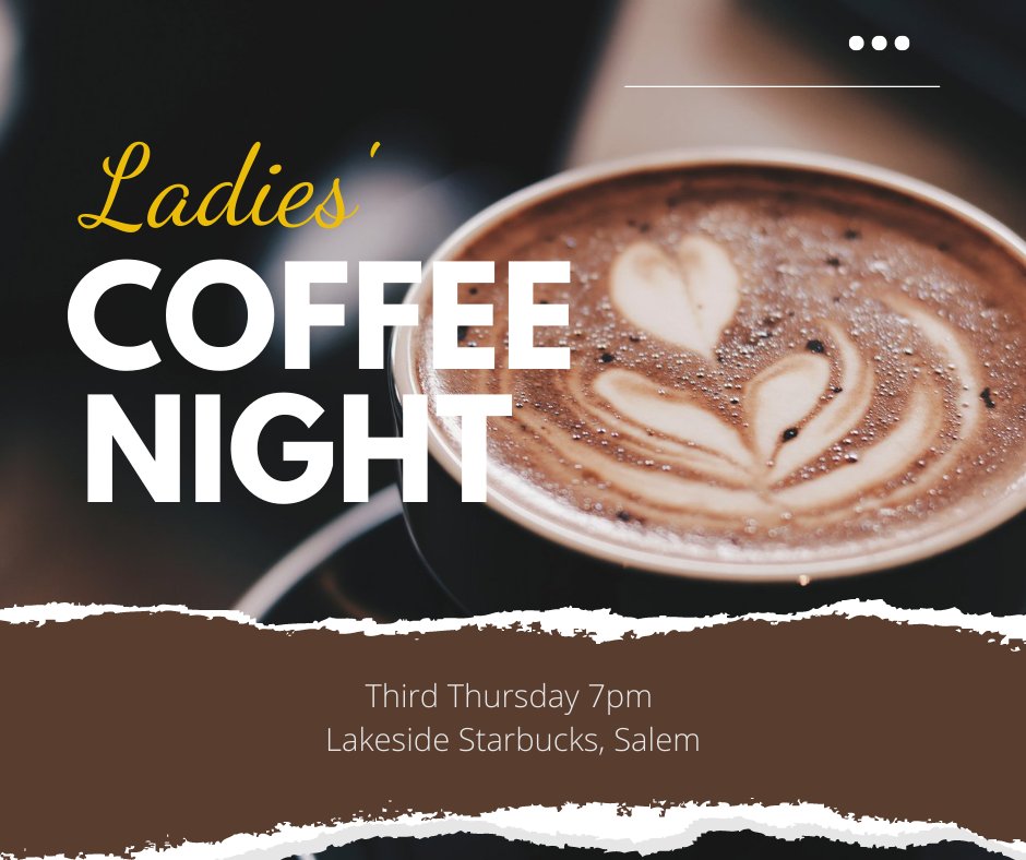 127Place's tweet image. Hey friends!  Ladies' Coffee Night is this Thursday evening at 7pm.  Join us at the LAKESIDE STARBUCKS in Salem!  This is for adopting, fostering, and safe family mamas.