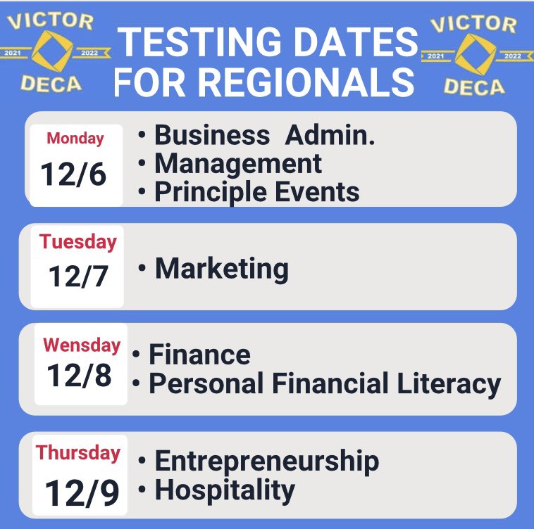 Victor_DECA's tweet photo. ‼️ VERY IMPORTANT DATES FOR ALL DECA MEMBERS‼️ 
• Visit Google Classroom for more info 
• Keep studying 😈☑️ https://t.co/geO44UQoA1