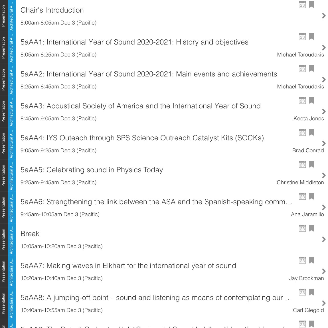 acousticsorg's tweet photo. Upcoming #ASA181 SESSION SPOTLIGHT
5aAA: International Year of Sound Potpourri - Presentations from various activities around the world related to the International Year of Sound.
#IYS2021 #YearOfSound
https://t.co/tE6cYSaG59 https://t.co/AV7RdAKBDX