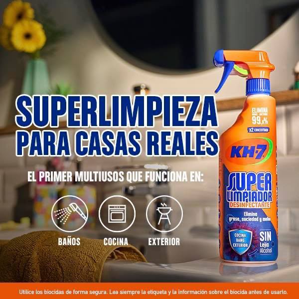 KH-7 on X: El #Superlimpiador de #Kh7 es el primer multiusos que funciona  en: 🟠 Baños 🟠 Cocina 🟠 Exterior ¡Y además elimina las bacterias y virus  de tu hogar! Ahora, limpiar