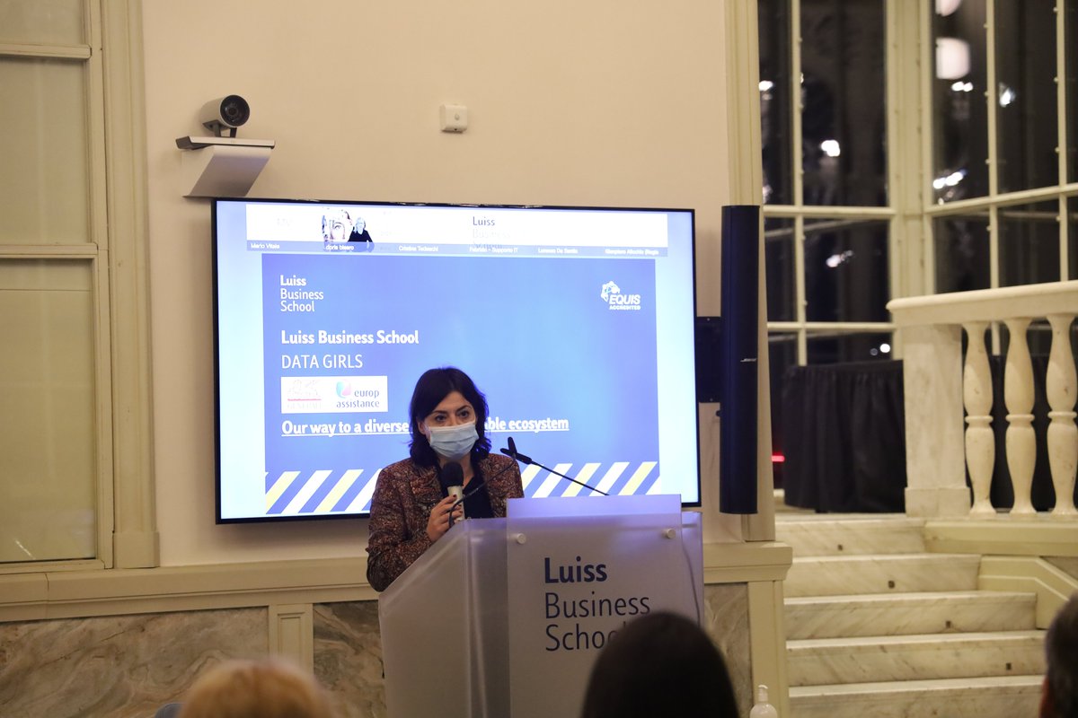 LuissBusiness's tweet photo. Focusing on impactful and selected actions to foster balance and equality within the company, analyzing data, future trends, all generation needs, all minorities perspective: it's the challenge of @GENERALI for #DataGirls #LuissBusiness https://t.co/qF4Zh9OxsQ