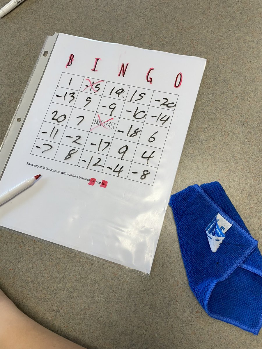 mrs_farrHMSS's tweet photo. Integer Bingo is a fun way for students to become more fluent with the integer rules https://t.co/FSzFGFuZYP