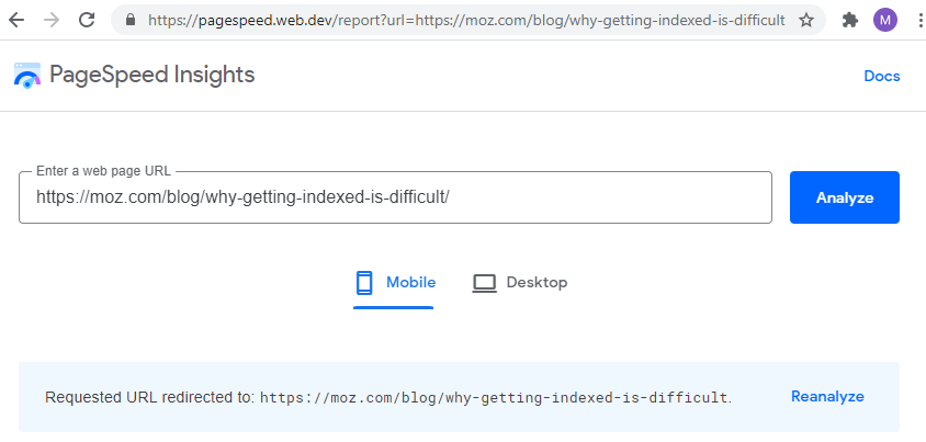 MWRBass's tweet photo. @addyosmani I usually use a bookmarklet to open the tab I'm looking at in PSI, but this isn't working as the new version adds a trailing slash - even though the URL doesn't contain one. Any chance this could be fixed? https://t.co/0tpCrZXKXl