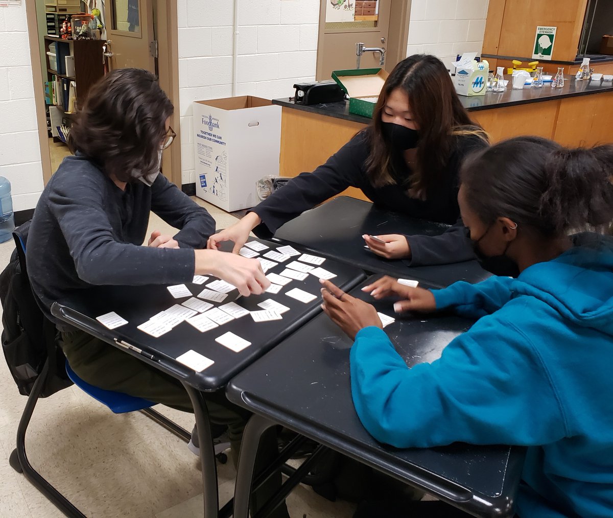 GsstChemistry's tweet photo. The chemistry students became scientists in the year 1869 as they sorted cards with specific properties to illustrate the development of Mendeleev’s periodic table.  #GSST @NHGSST https://t.co/d1OPDvmpdA
