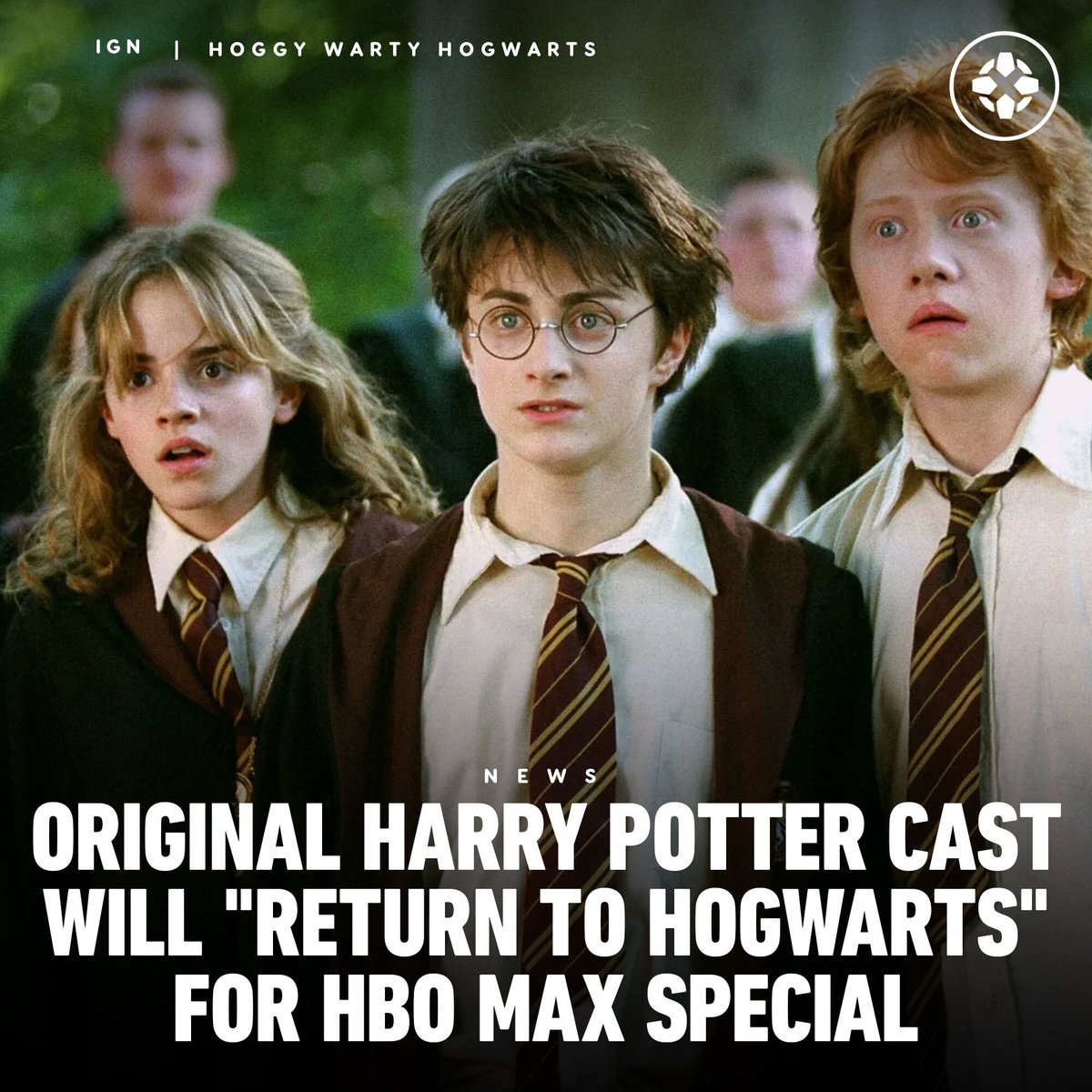 IGN's tweet photo. "Yer a wizard, Harry." ⚡ 

The core cast of the Harry Potter film series will reunite for the 20th anniversary of Sorcerer's Stone in an HBO Max special coming on New Year's Day. https://t.co/WTIAbK7vQR