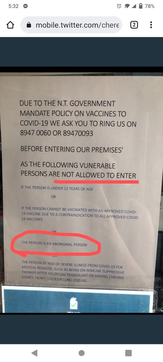 midgetgaylor78's tweet photo. This is from the Northern Territory
If the @DanielAndrewsMP #LEGISLATION passes in #VICTORIA the same type of #DISCRIMINATION will happen here in Victoria #KillTheBill #SackDanAndrews #FuckClasses https://t.co/YMOUHI8dEV