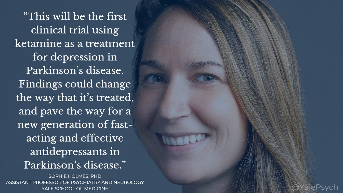 YalePsych's tweet photo. Two #YalePsych researchers have been awarded a $2 million grant from @MichaelJFoxOrg for Parkinson’s Research to conduct the first clinical trial of ketamine to treat depression in people with Parkinson’s disease. Read more: https://t.co/3btCJEg0Hh @YaleMed @sophie_eholmes https://t.co/1zm1T0Ad1g